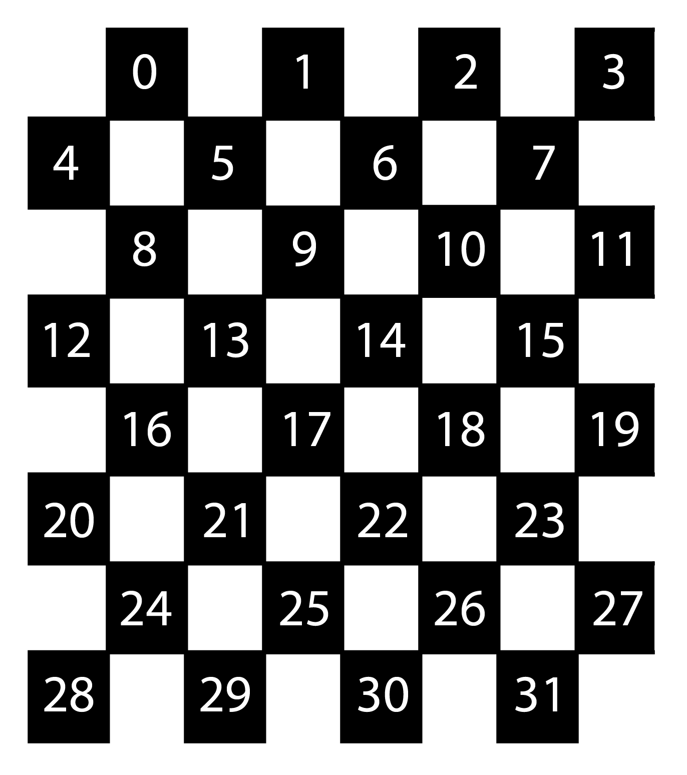 n by m over 2 array when represented as a black lattice.