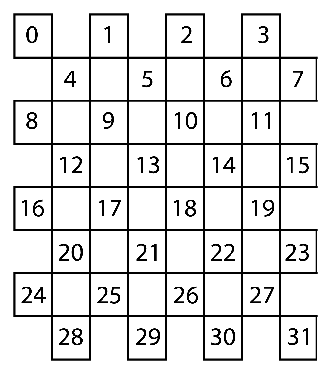 n by m over 2 array when represented as a white lattice.